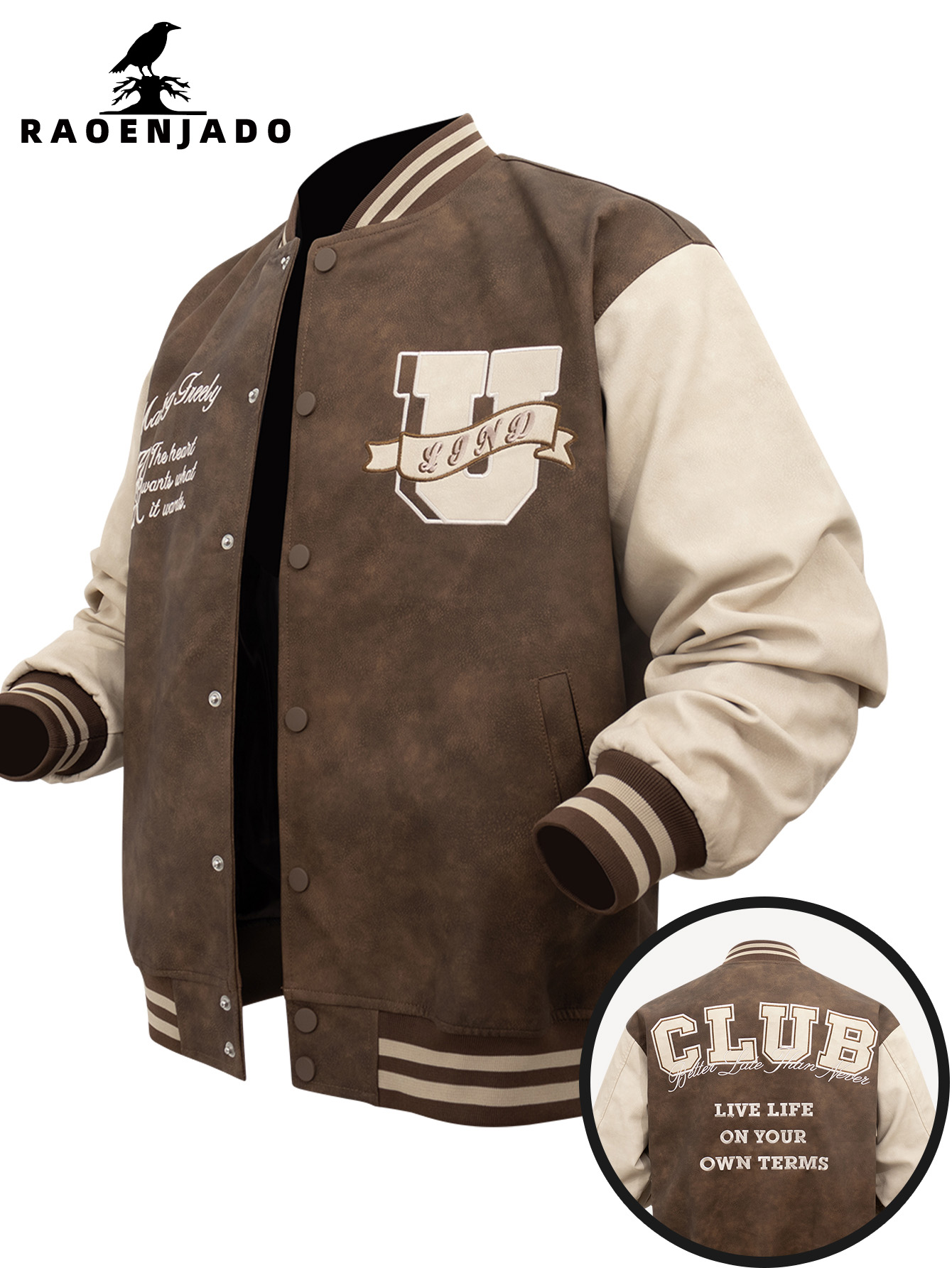 Varsity Jacket Letterman - Men's Faux Leather Jackets Vintage Varsity