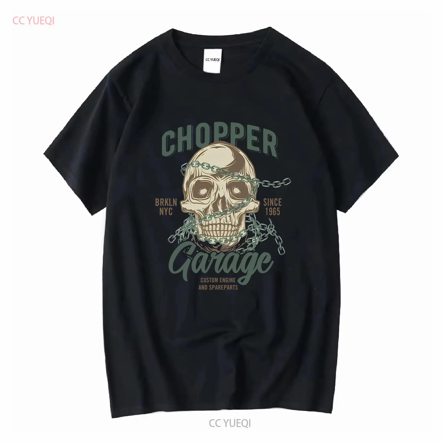 Men'S Fashion Garage - Chopper Garage T Shirt Mens Skull