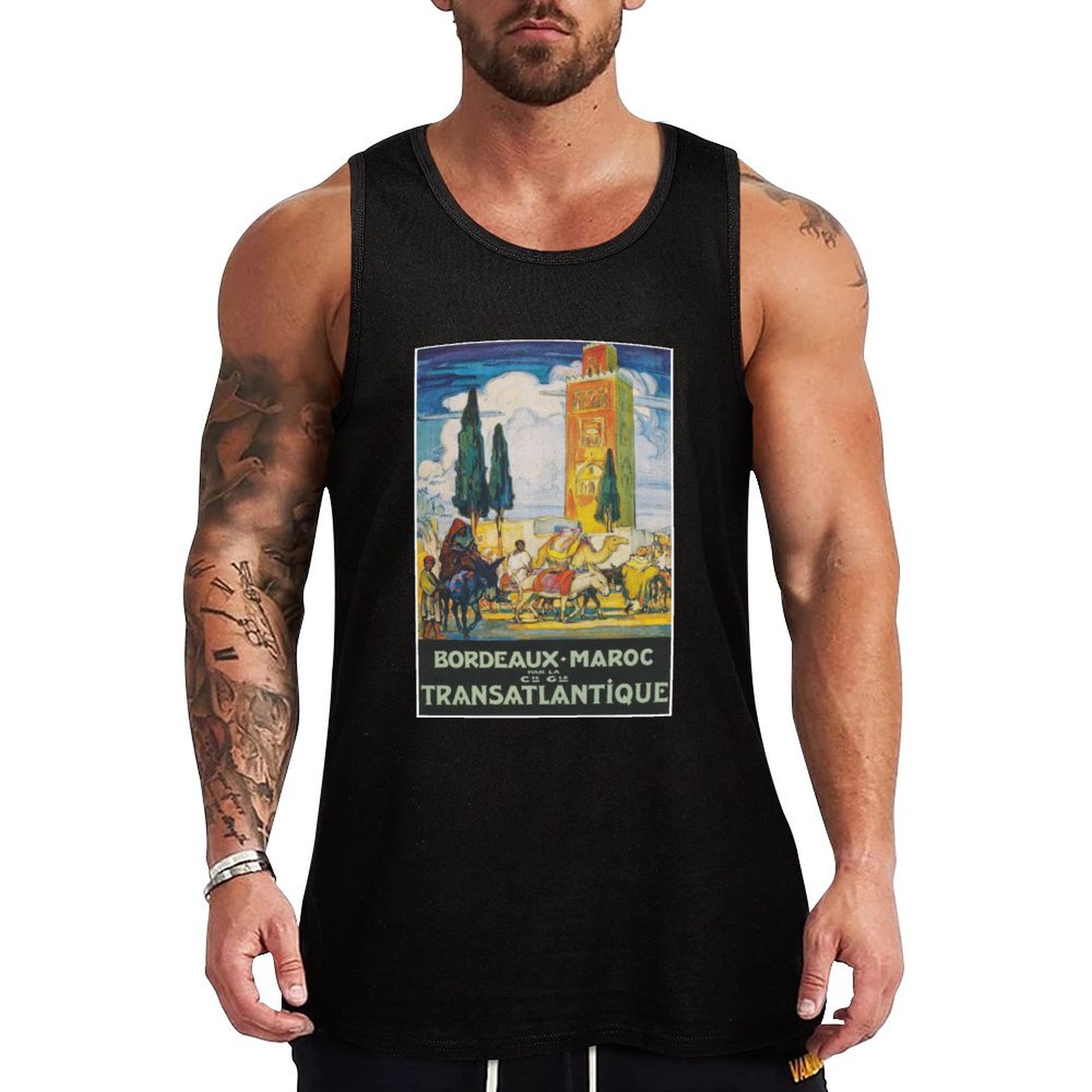 Poster Men Fashion - Morocco Vintage Travel Poster Tank Top
