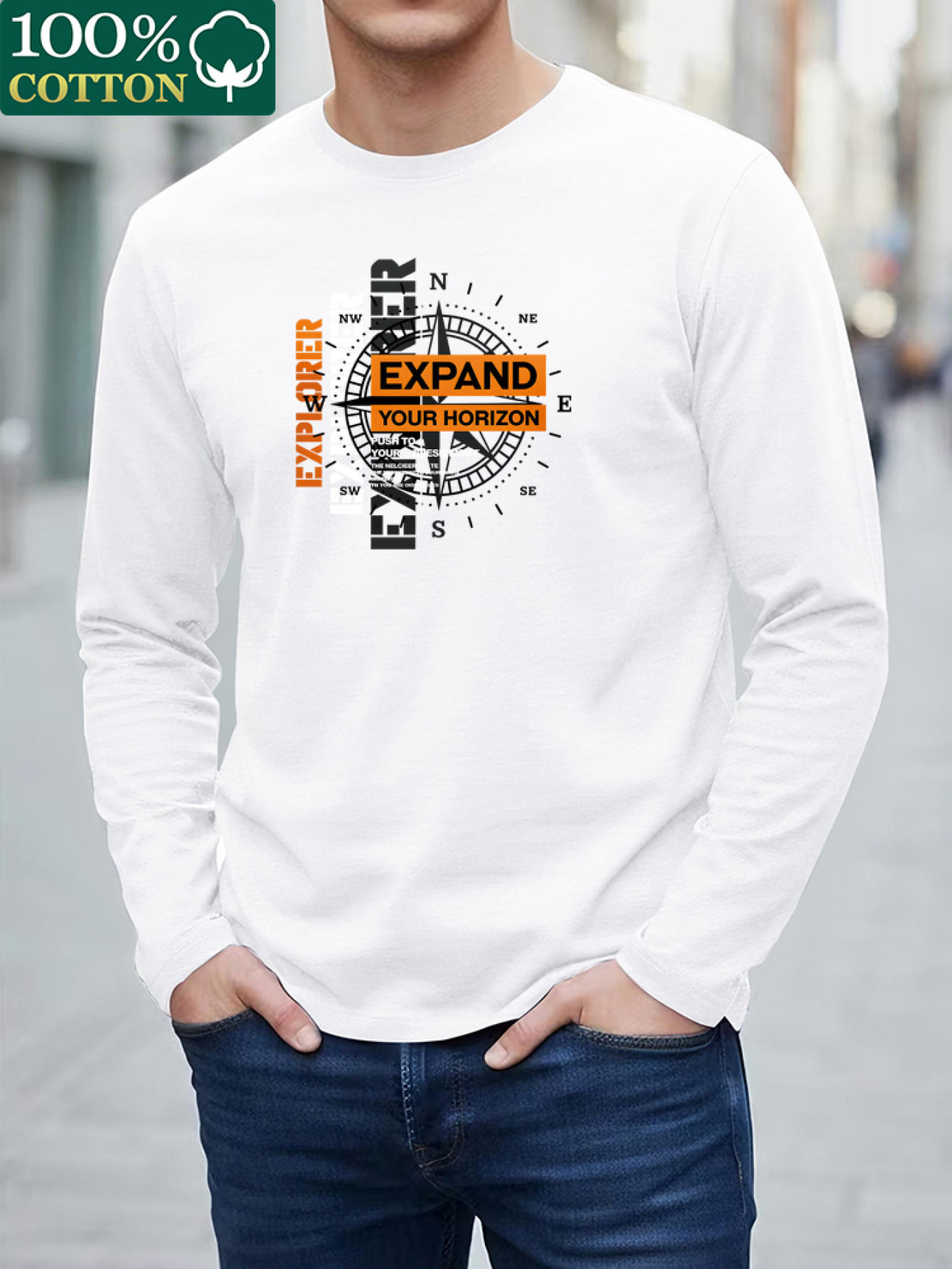Men'S Fashion Undershirt - 100% pure cotton men's long sleeved
