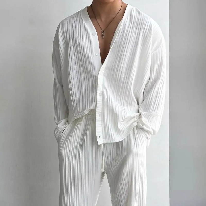 Men'S Fashion Color - Thin Solid Color Sexy Deep V