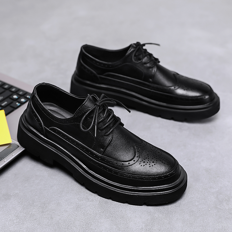 Oxford Shoes Brogue - Men's Black Brogue Dress Shoes Thick
