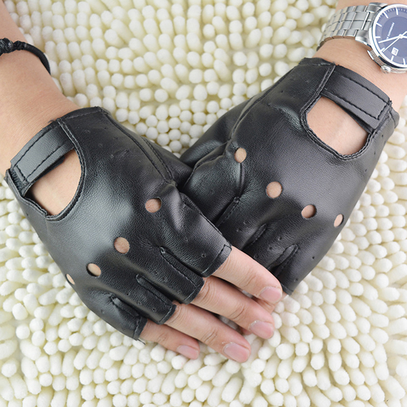 Driving Gloves Leather - Leather Gloves Black Fingerless Driving Fashion