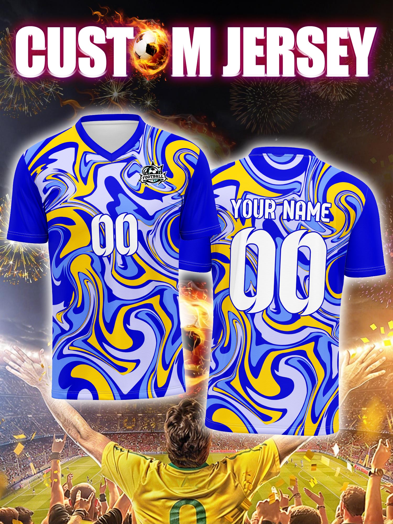 Men'S Fashion Names - Custom Soccer Jersey With Custom Image,