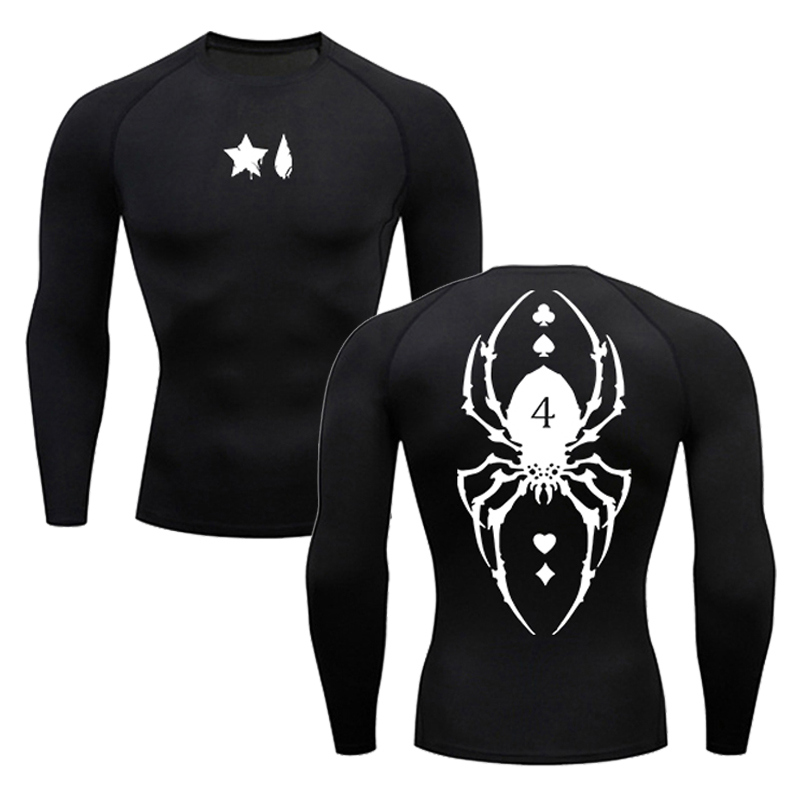 Spider Print Compression Shirt - đánh giá và giá Compression Shirt Workout