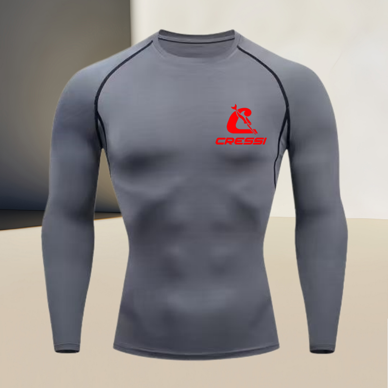 Men's round neck long sleeved, - đánh giá và giá Compression Shirt Workout