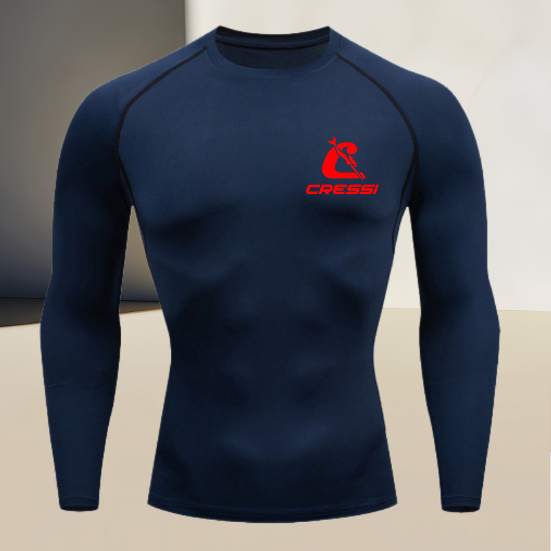 Men's round neck long sleeved, - đánh giá và giá Compression Shirt Workout