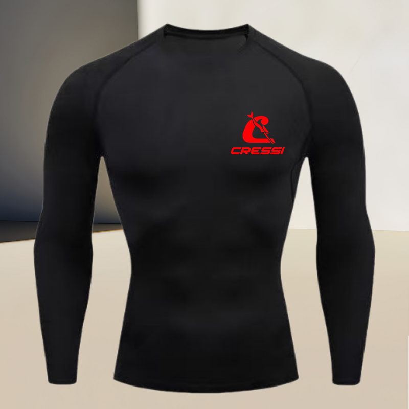 Men's round neck long sleeved, - đánh giá và giá Compression Shirt Workout