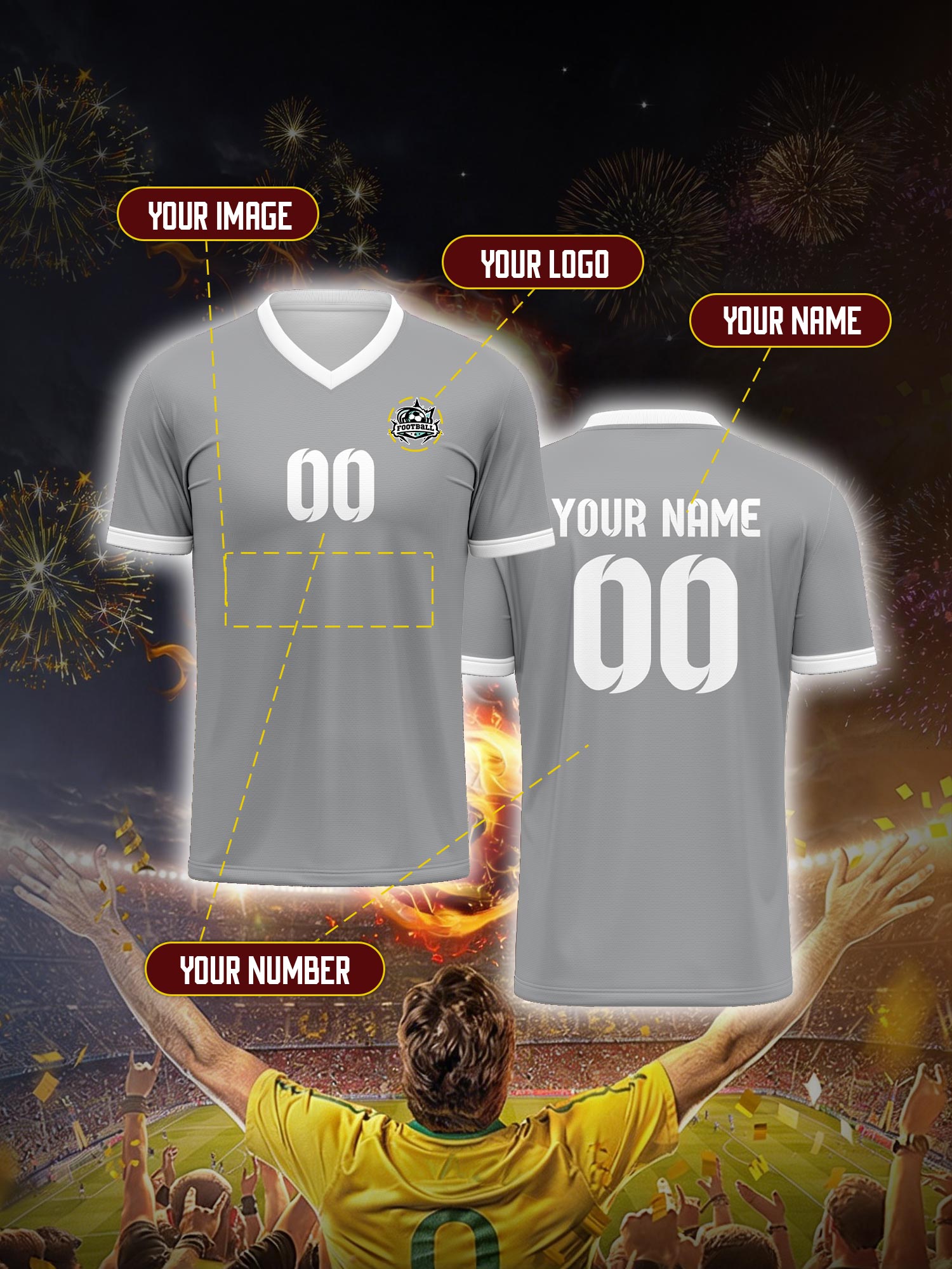 Custom Soccer Jersey With Cust - đánh giá và giá Men'S Fashion Names