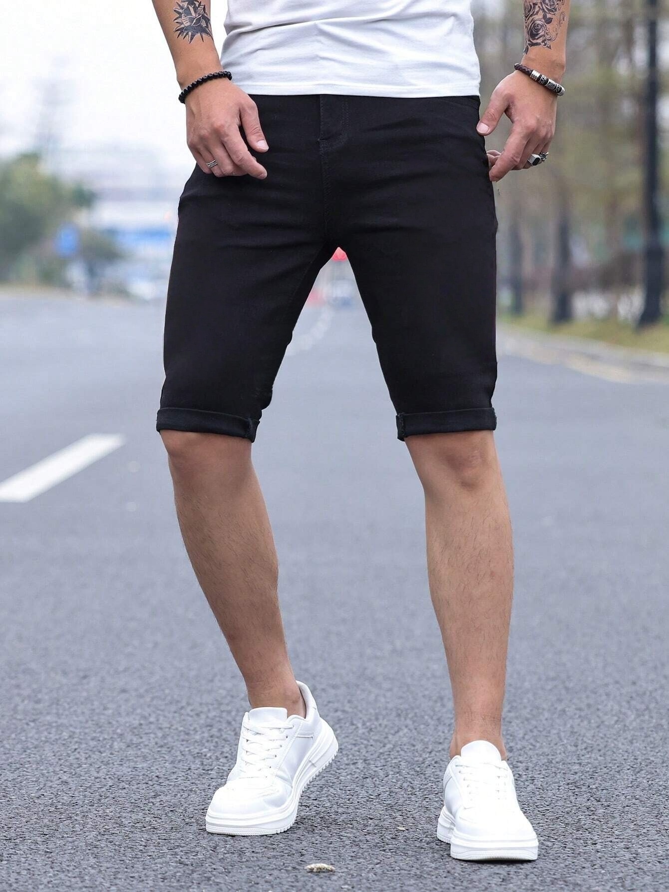 Men's jorts Slim Fit Black Str - đánh giá và giá Belt Mens Fashion