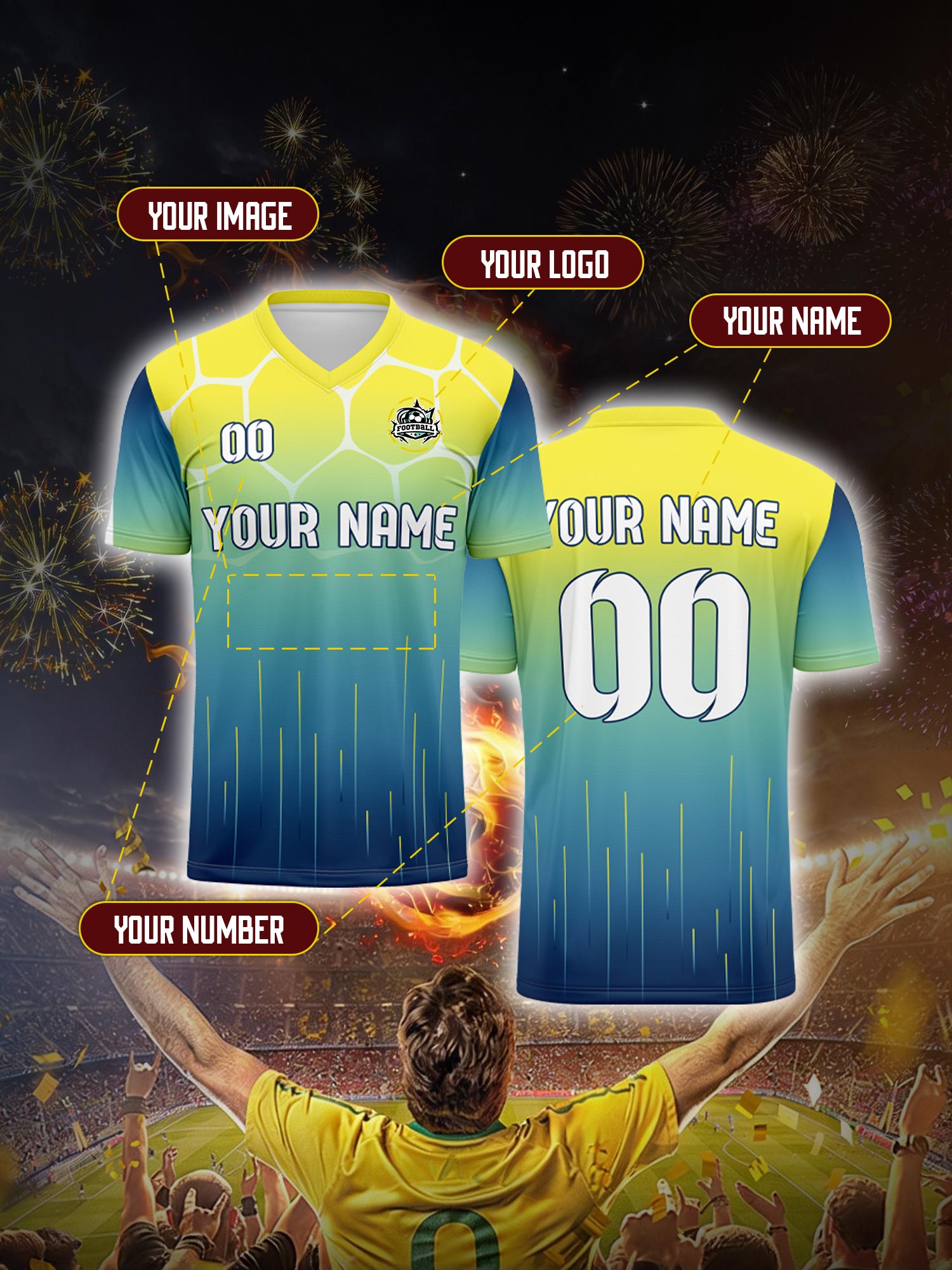 Custom Soccer Jersey With Cust - đánh giá và giá Men'S Fashion Names