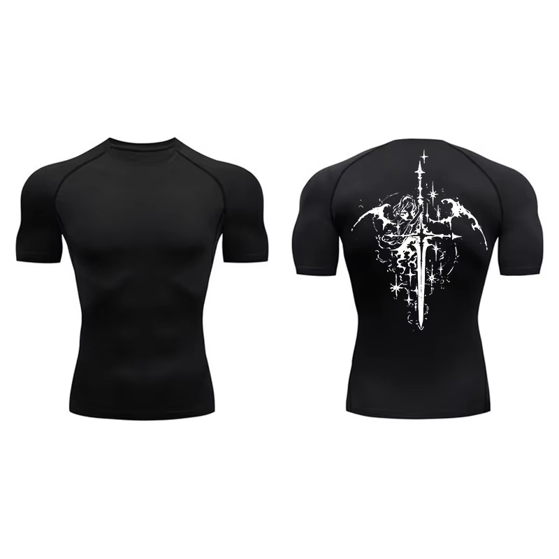Spider Print Short Sleeve Comp - đánh giá và giá Compression Shirt Workout