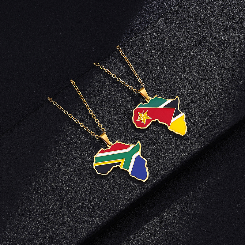 African Map Flag Pendant Neckl - đánh giá và giá Men Fashion Uganda