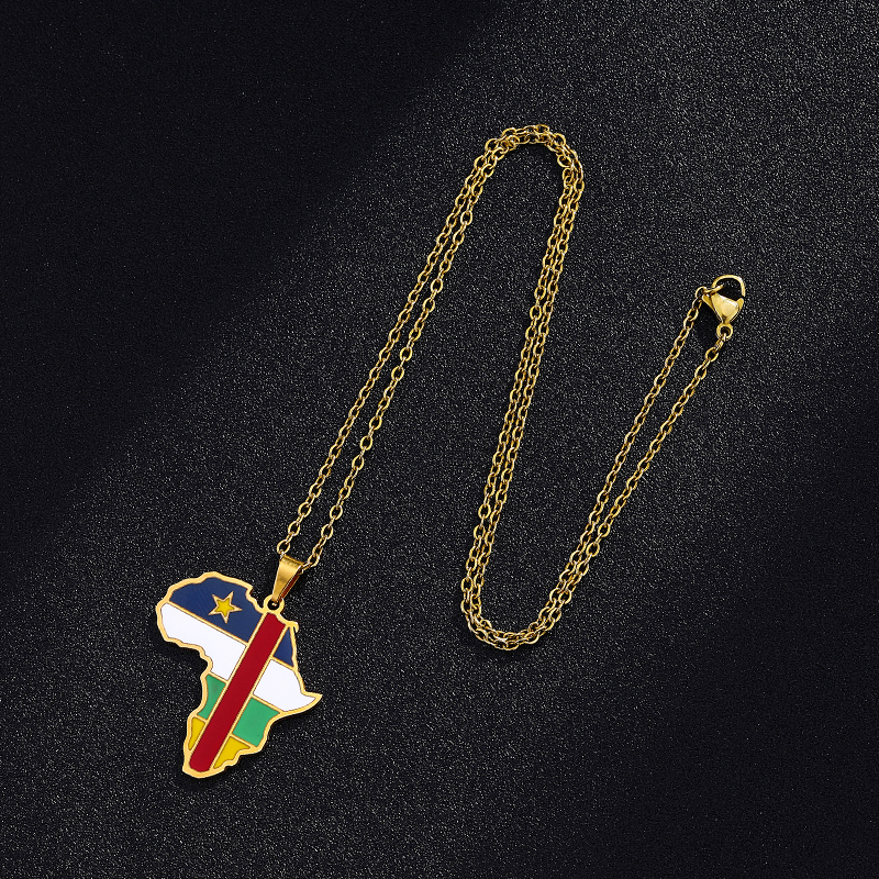 African Map Flag Pendant Neckl - đánh giá và giá Men Fashion Uganda