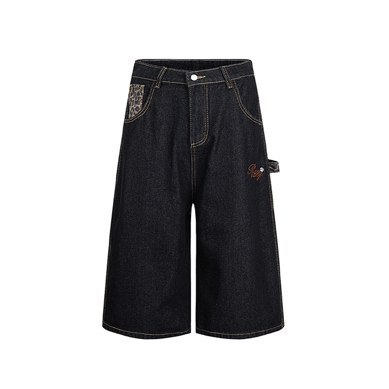Leopard Print Splicing Denim W - đánh giá và giá Men'S Fashion Trousers