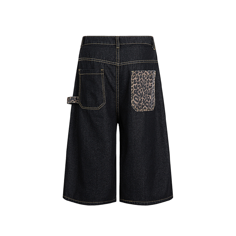 Leopard Print Splicing Denim W - đánh giá và giá Men'S Fashion Trousers