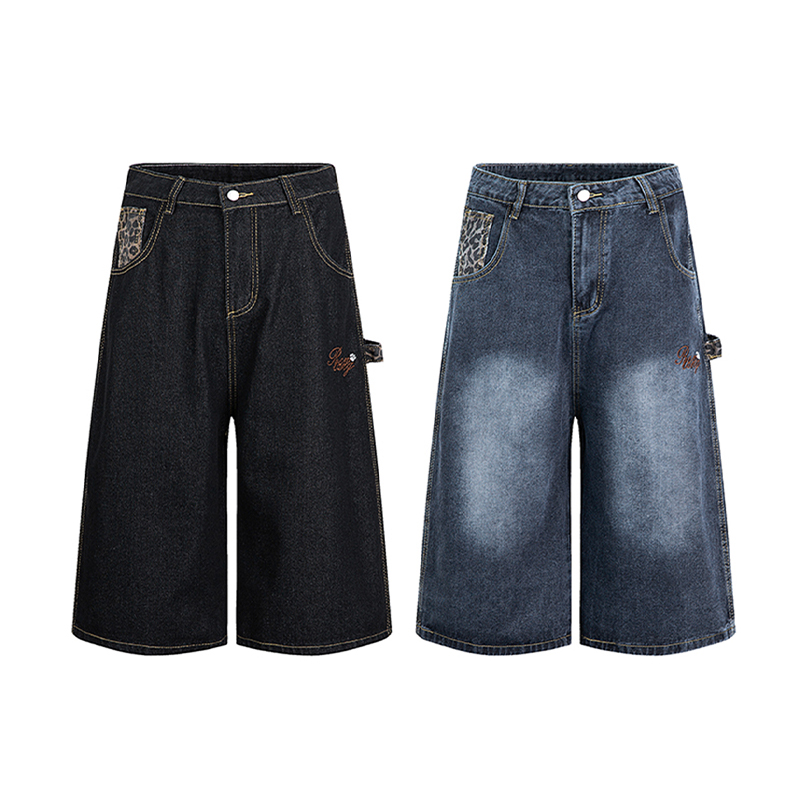 Leopard Print Splicing Denim W - đánh giá và giá Men'S Fashion Trousers