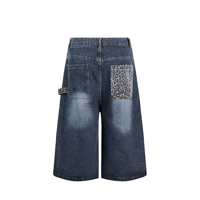 Leopard Print Splicing Denim W - đánh giá và giá Men'S Fashion Trousers