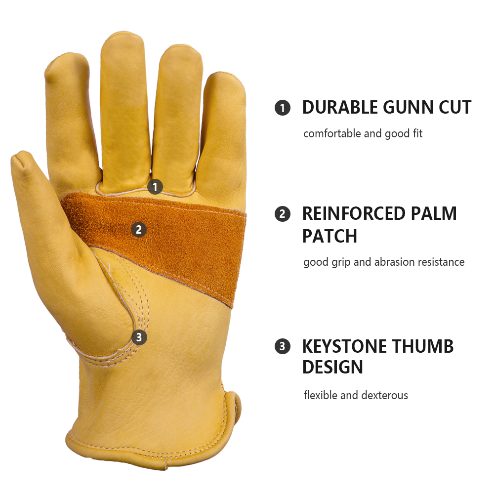 1 Pair Cowhide Heavy Duty Secu - đánh giá và giá Driving Gloves Leather