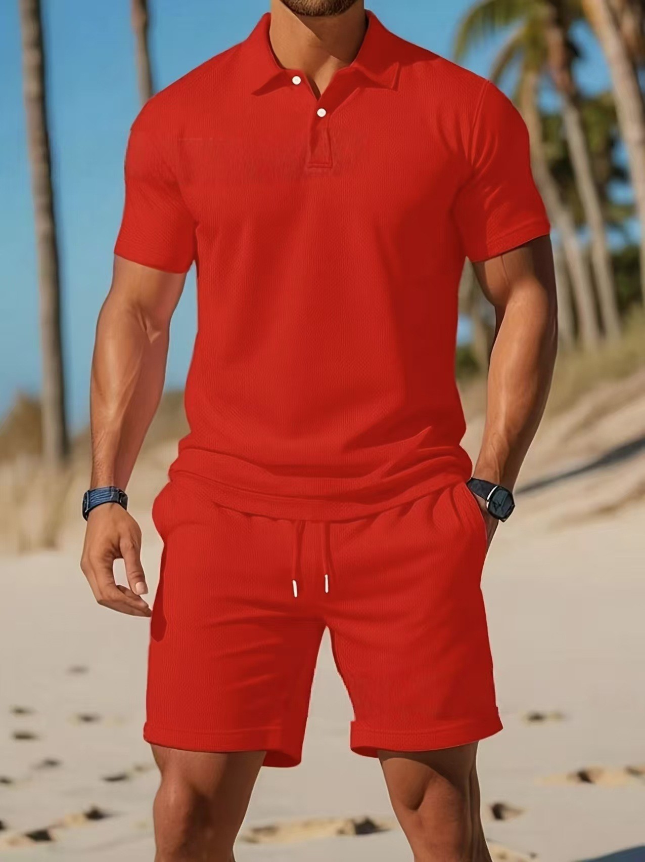 Men's polo shirt set  Summer n - đánh giá và giá Men'S Fashion Color