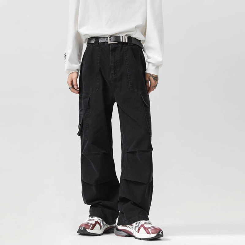 Solid Color Multipockets Baggy - đánh giá và giá Men'S Fashion Trousers