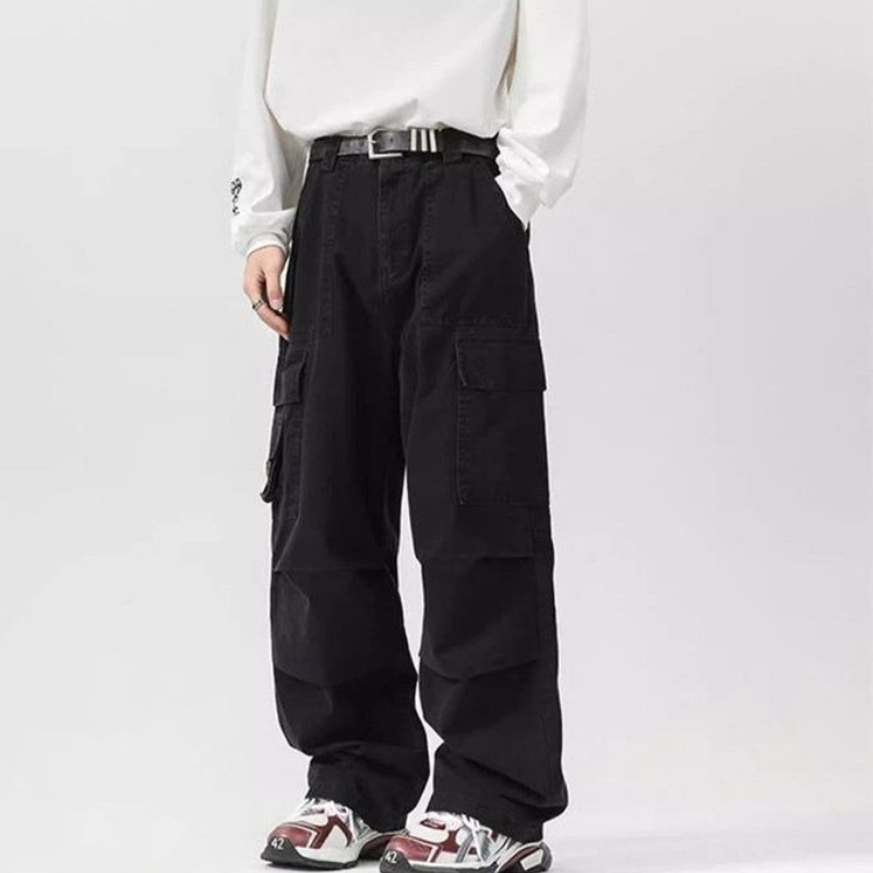 Solid Color Multipockets Baggy - đánh giá và giá Men'S Fashion Trousers