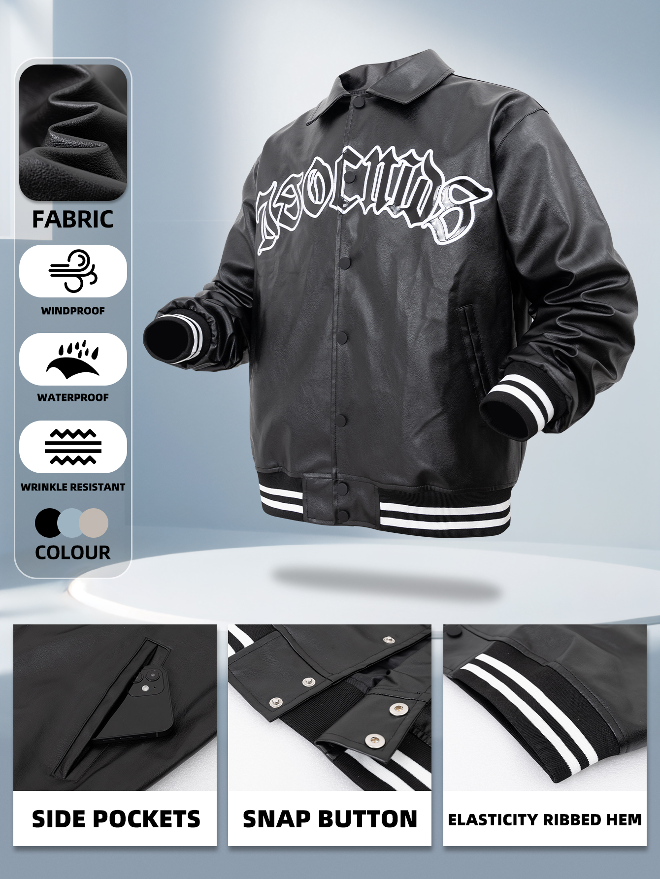 Men's Racing Faux Leather Jack - đánh giá và giá Varsity Jacket Letterman