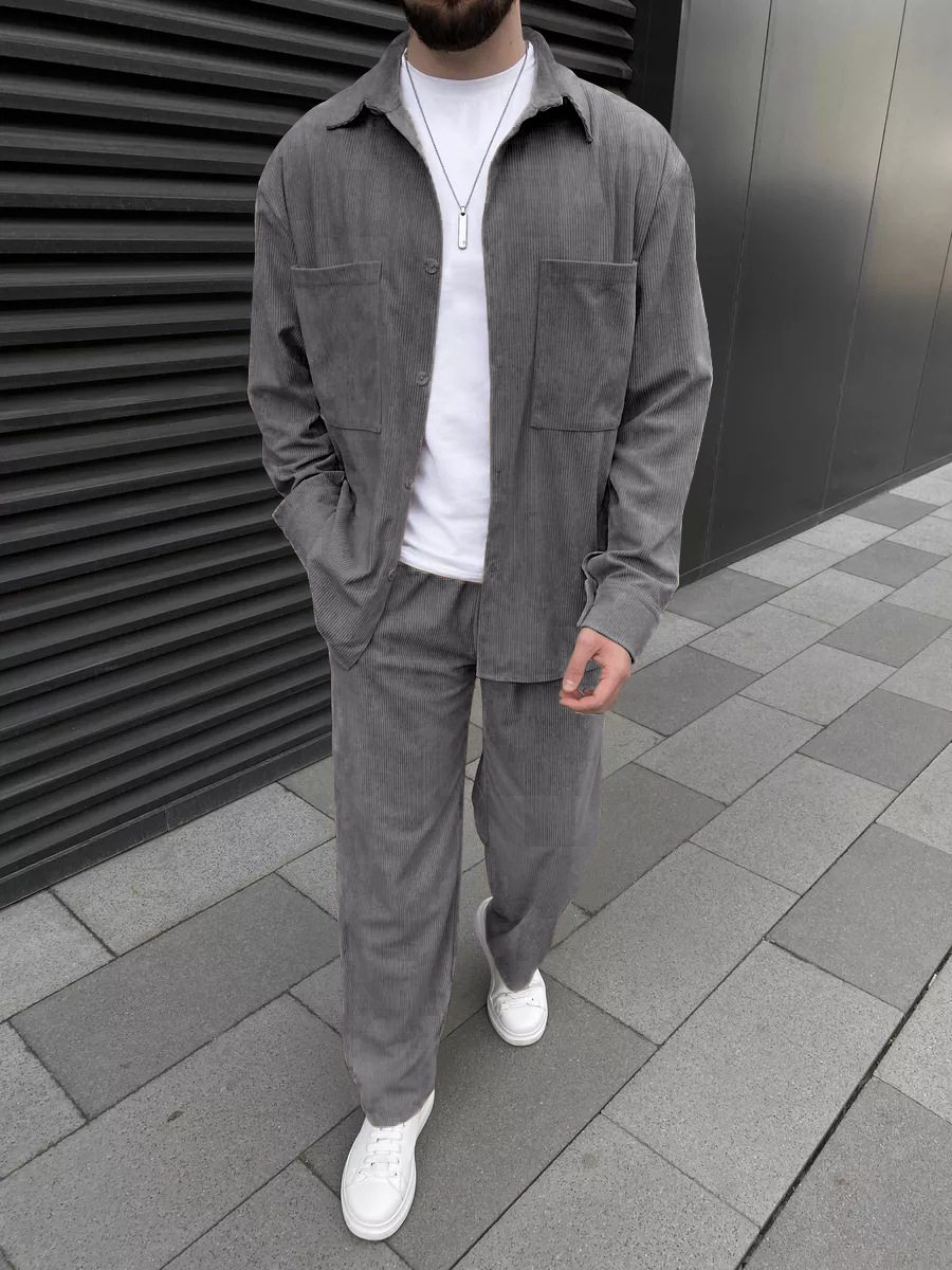 Men's corduroy two-piece outfi - đánh giá và giá Men'S Fashion Undershirt