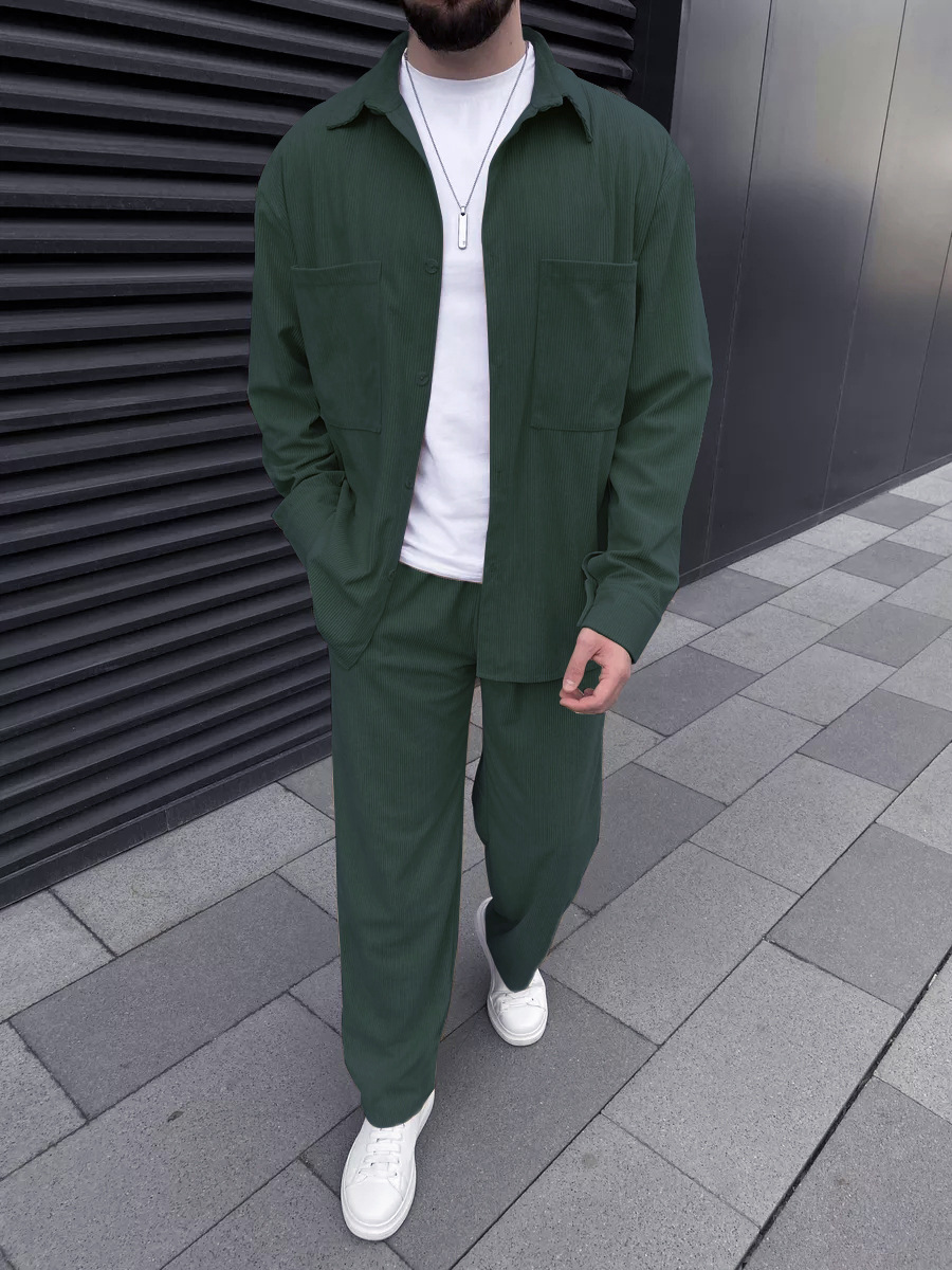 Men's corduroy two-piece outfi - đánh giá và giá Men'S Fashion Undershirt