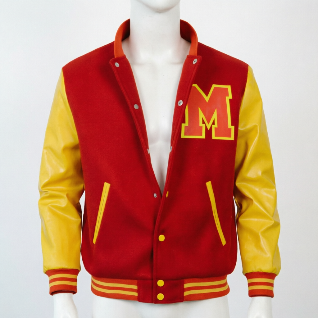 Men's Red and Yellow Varsity J - đánh giá và giá Varsity Jacket Letterman