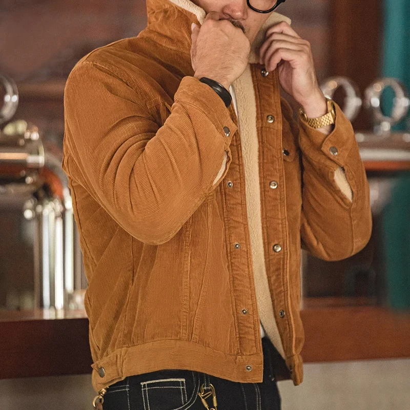 Maden Vintage Men's Faux Sherp - đánh giá và giá Corduroy Jacket Men