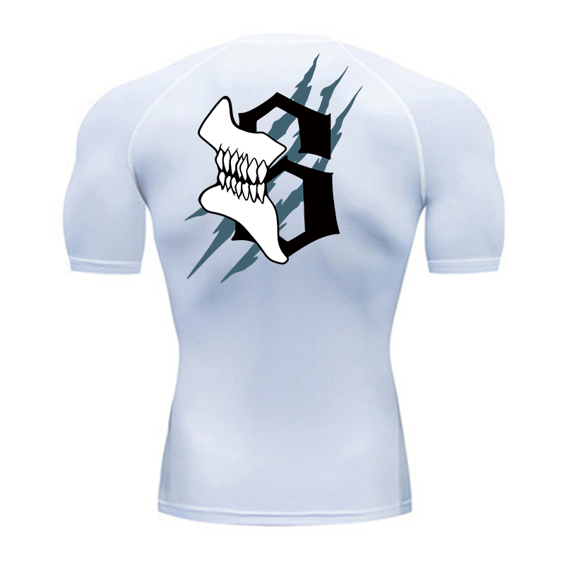 Skull Number Print Short Sleev - đánh giá và giá Compression Shirt Workout