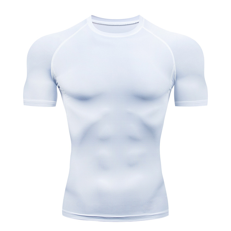 Skull Number Print Short Sleev - đánh giá và giá Compression Shirt Workout