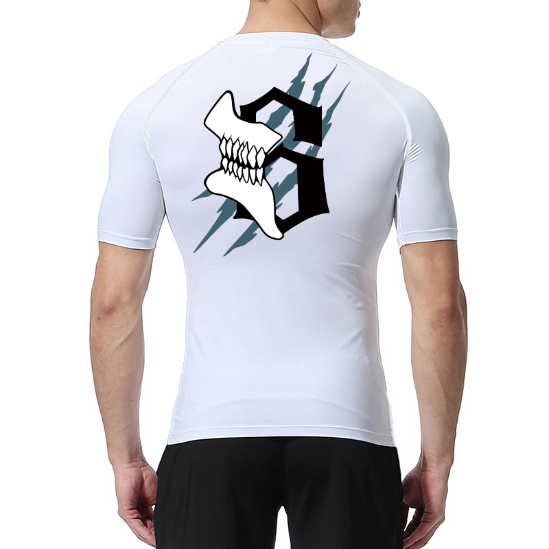 Skull Number Print Short Sleev - đánh giá và giá Compression Shirt Workout