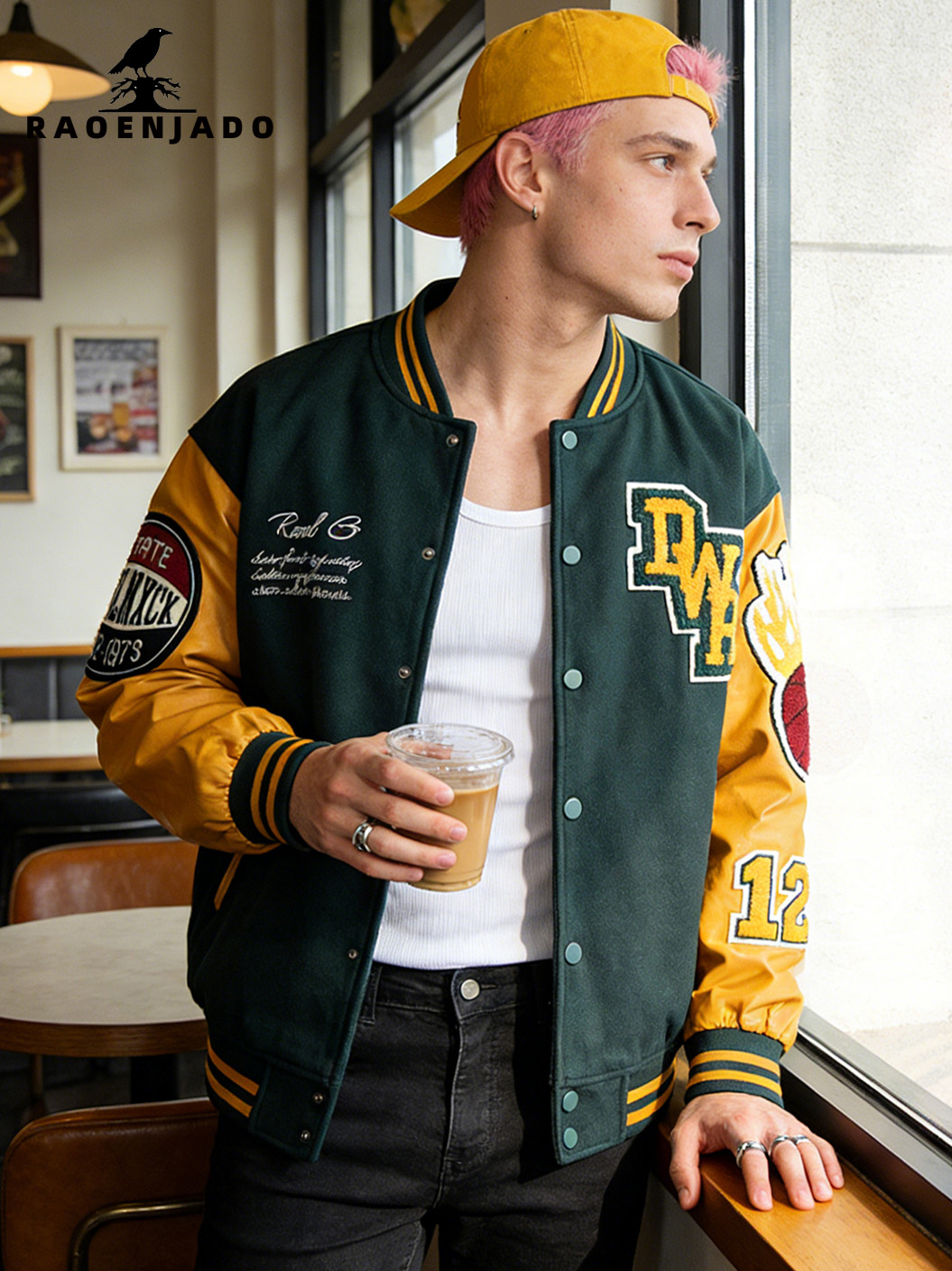 Men's Bomber Jacket Faux Leath - đánh giá và giá Varsity Jacket Letterman