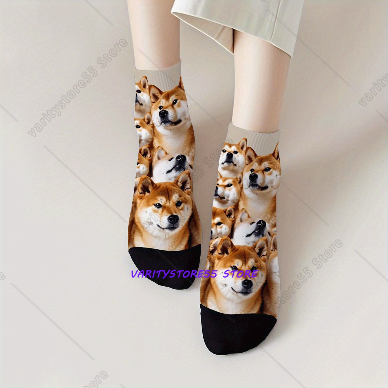 Cute Shiba Inu Print Ankle Soc - đánh giá và giá Men'S Fashion Accessories