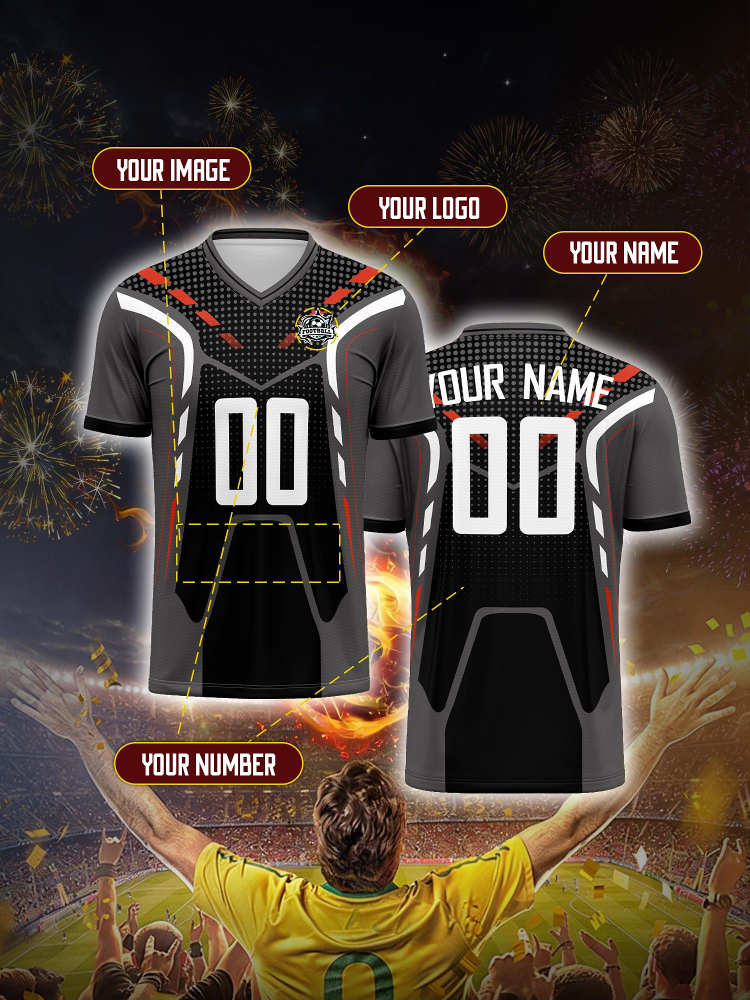 Custom Soccer Jersey With Cust - đánh giá và giá Men'S Fashion Names
