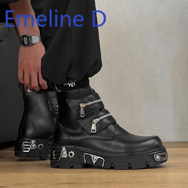 Dark Punk High Top Shoes Fashi - đánh giá và giá Belt Mens Fashion