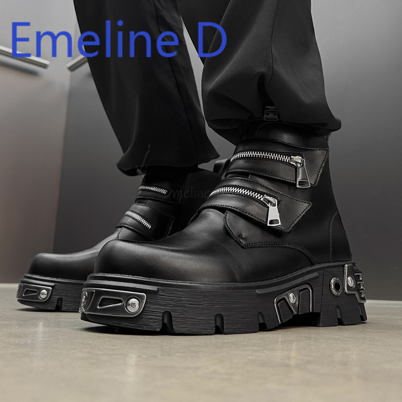 Dark Punk High Top Shoes Fashi - đánh giá và giá Belt Mens Fashion