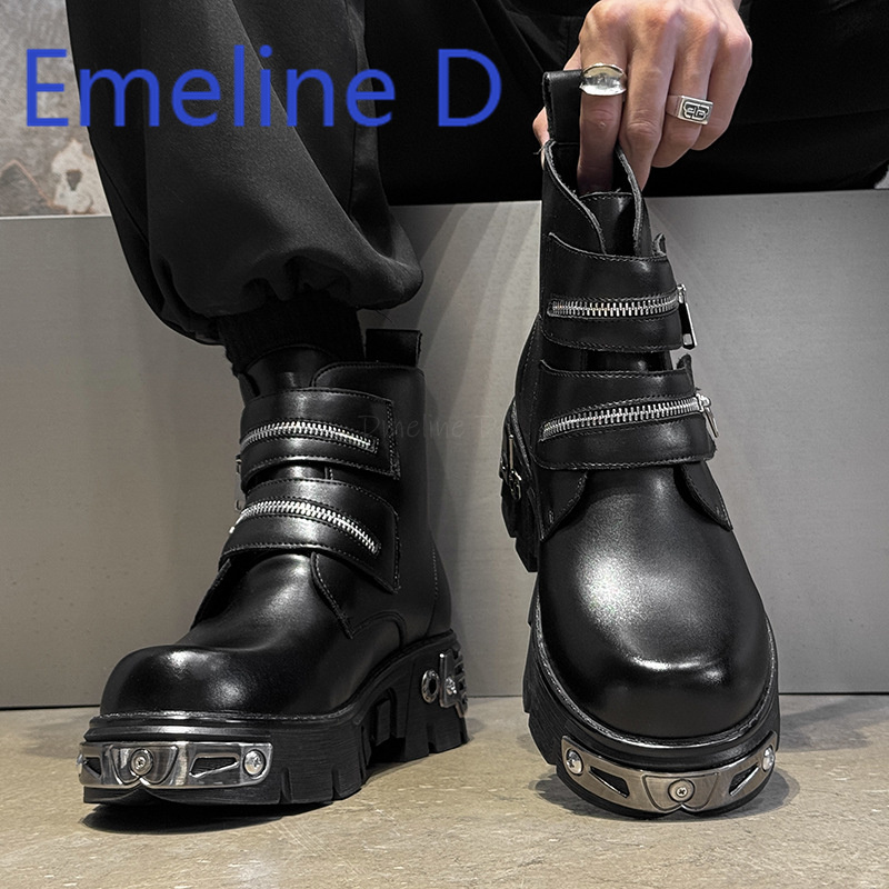 Dark Punk High Top Shoes Fashi - đánh giá và giá Belt Mens Fashion