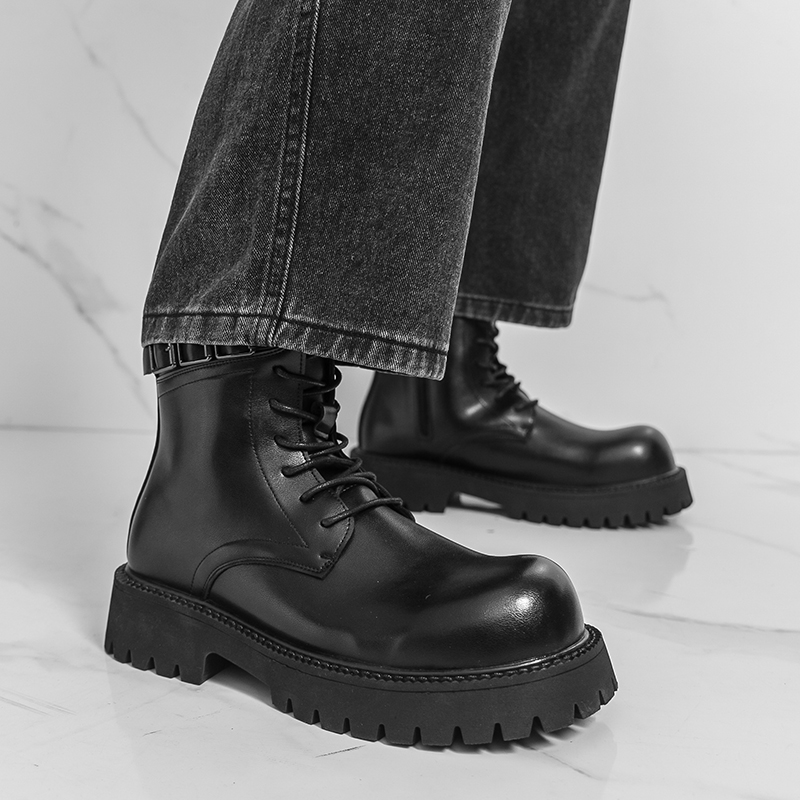 Black Thick Soled Men High Top - đánh giá và giá Men'S Fashion Color