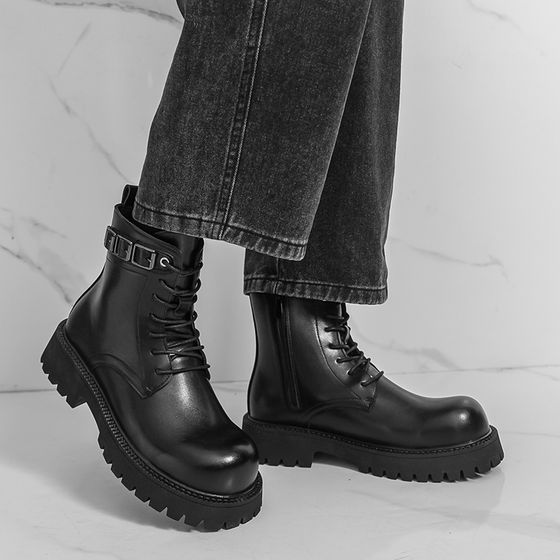 Black Thick Soled Men High Top - đánh giá và giá Men'S Fashion Color