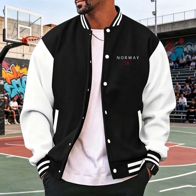 Men Wine Red White Color Block - đánh giá và giá Varsity Jacket Letterman